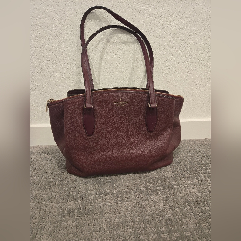 Kate Spade Burgundy Leather Tote Bag
